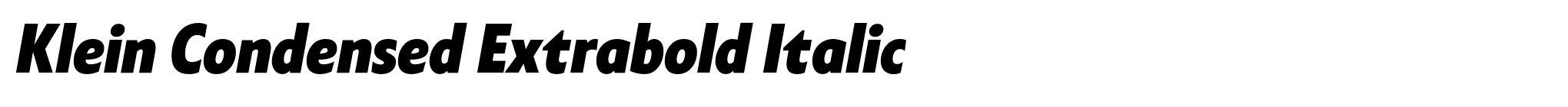 Klein Condensed Extrabold Italic image
